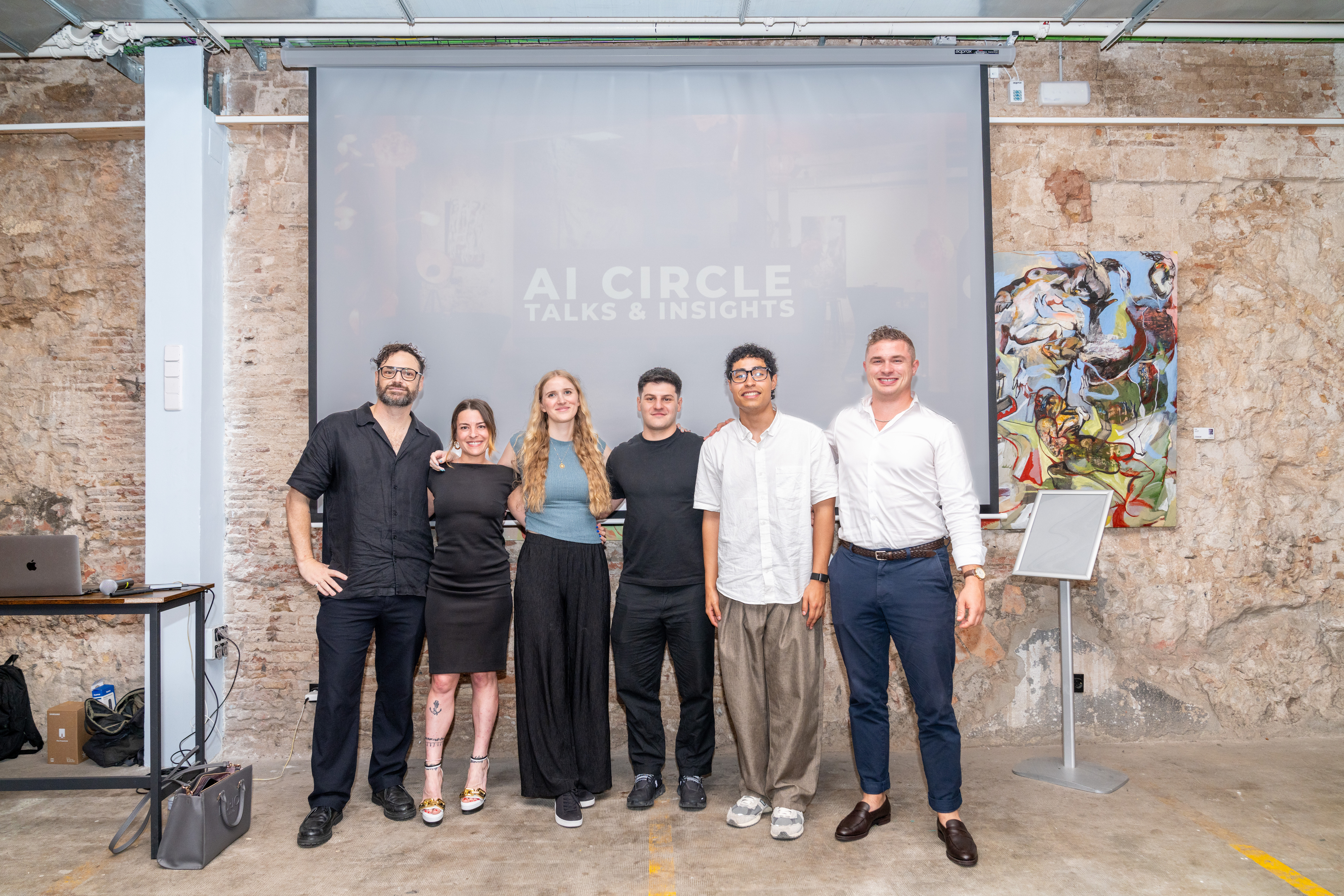Jonas Alfonso with AI Circle speakers in Barcelona